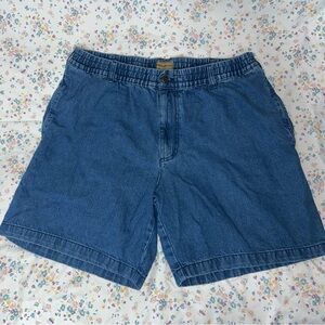 Blue Jean Shorts with Elastic Waistband